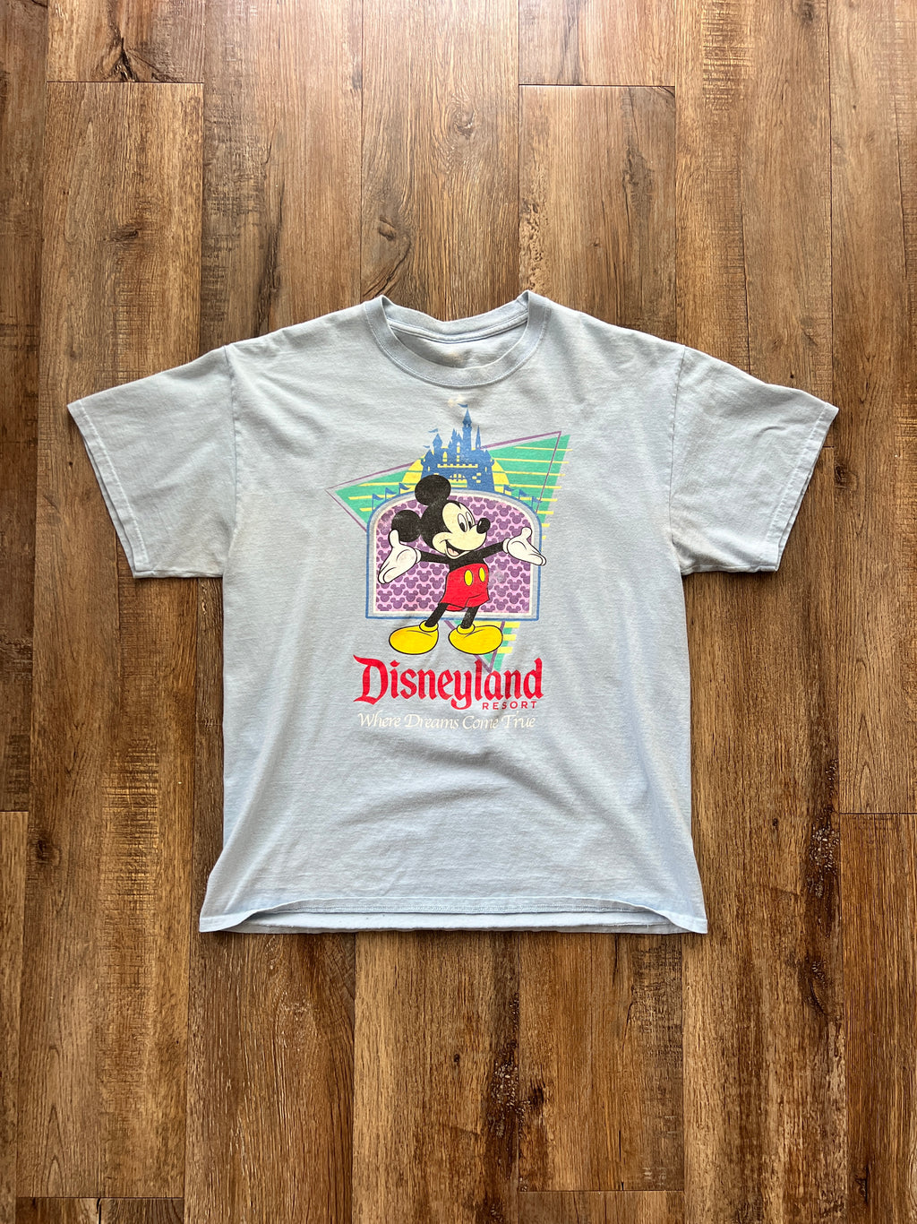 170 -Blue Disneyland Mickey Tee- L