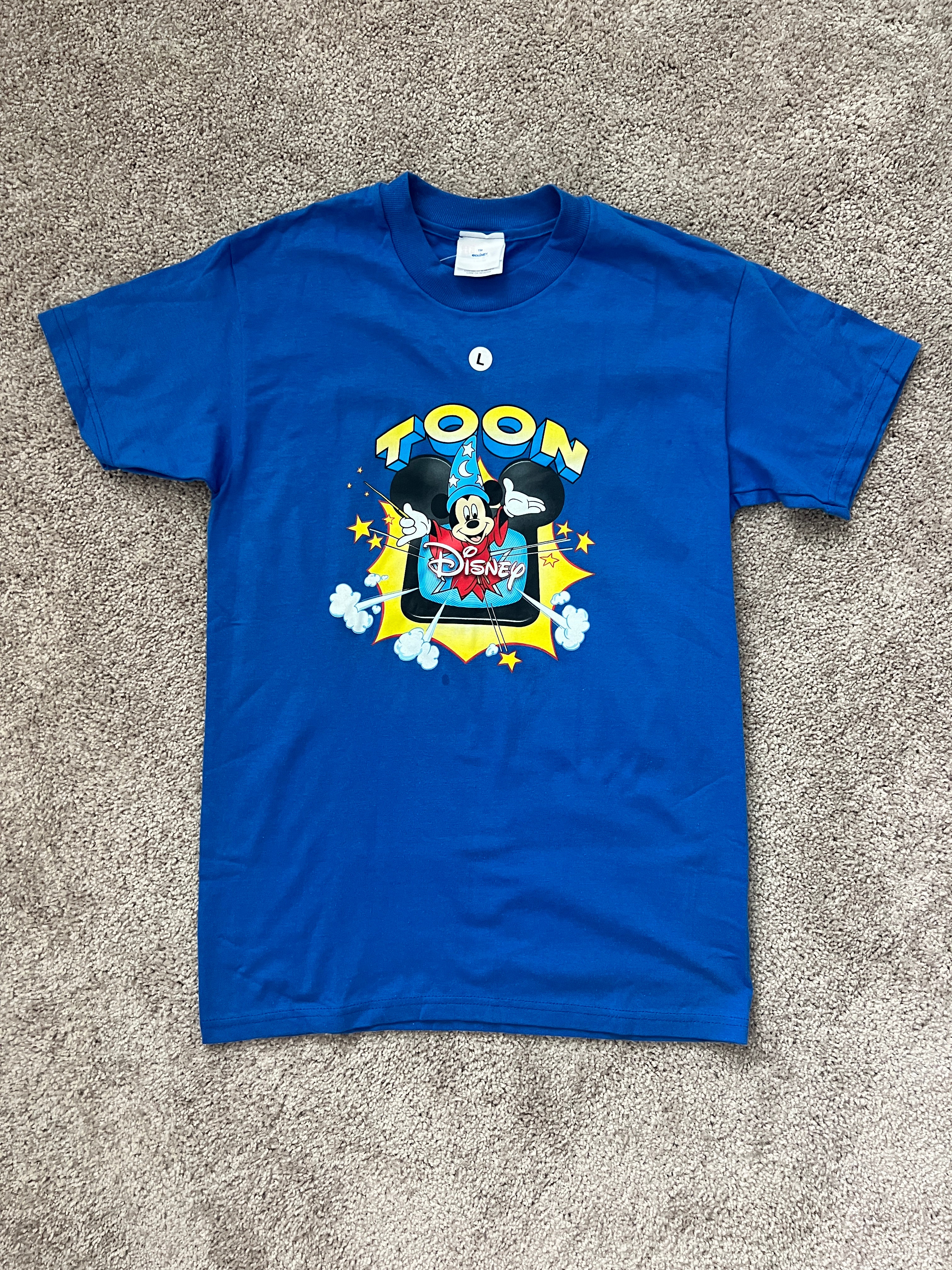 1423 - NWT Blue Sorcerer Mickey Toon Disney Tee - YL
