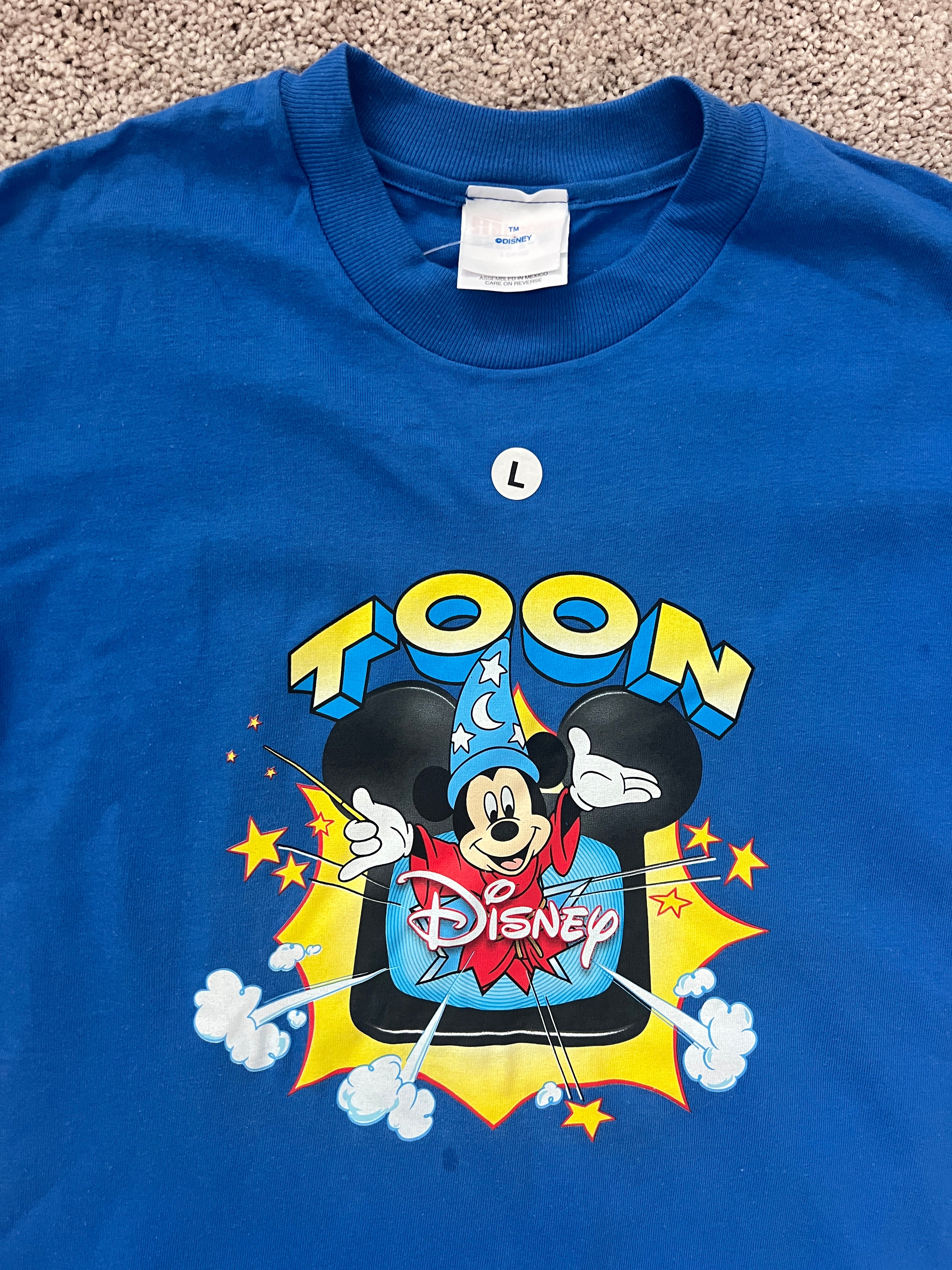 1423 - NWT Blue Sorcerer Mickey Toon Disney Tee - YL