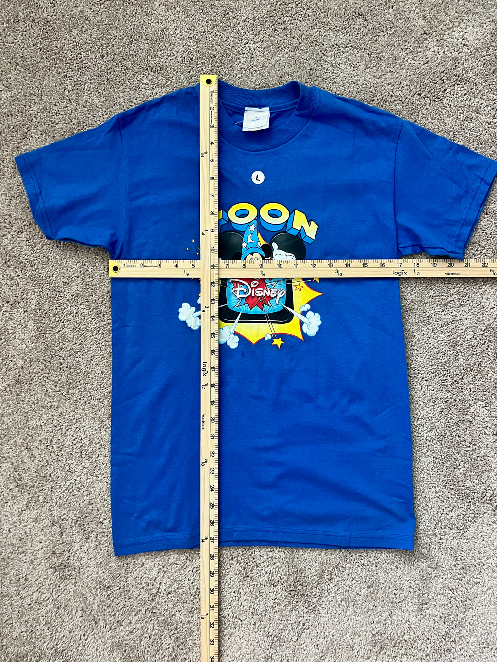 1423 - NWT Blue Sorcerer Mickey Toon Disney Tee - YL