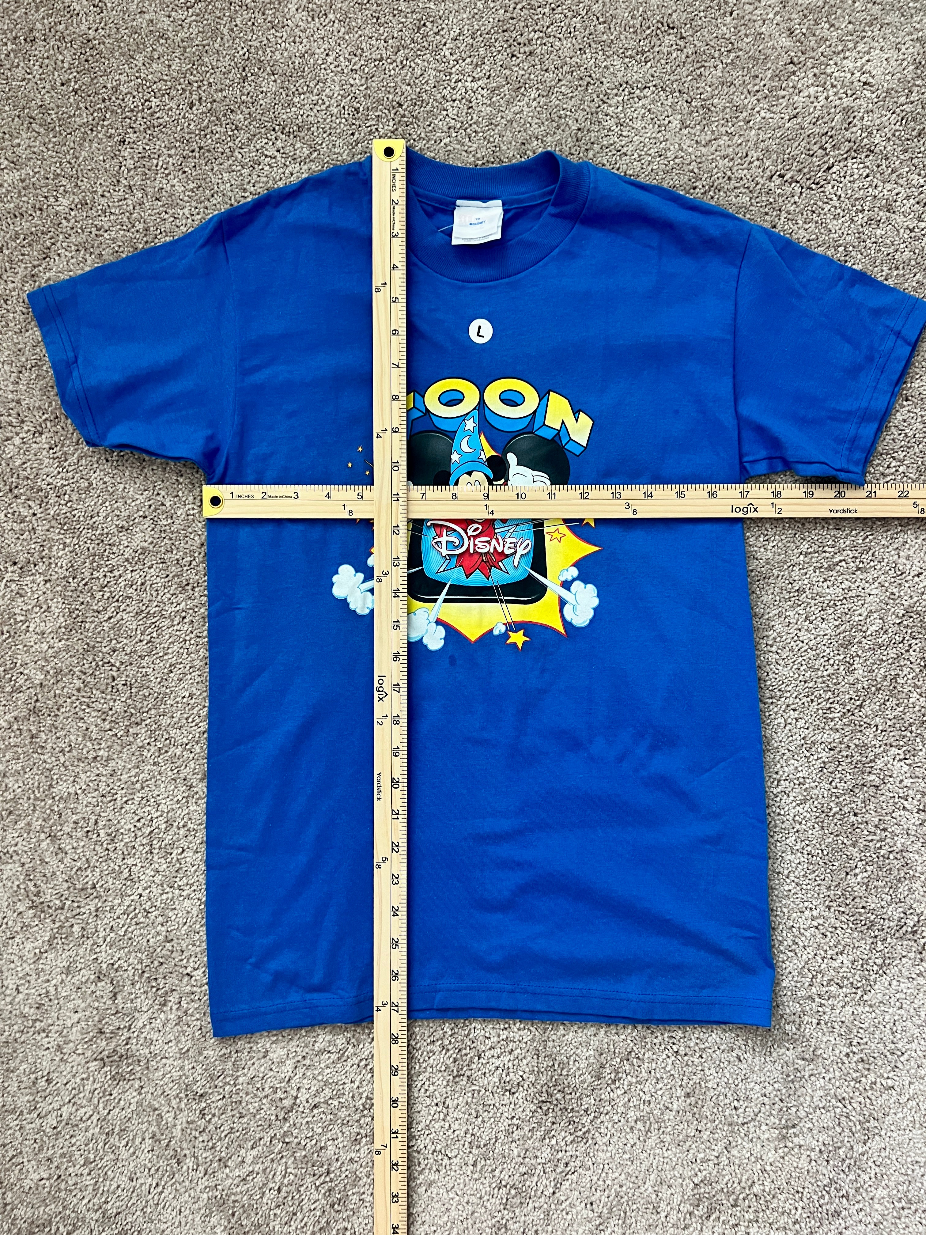 1423 - NWT Blue Sorcerer Mickey Toon Disney Tee - YL