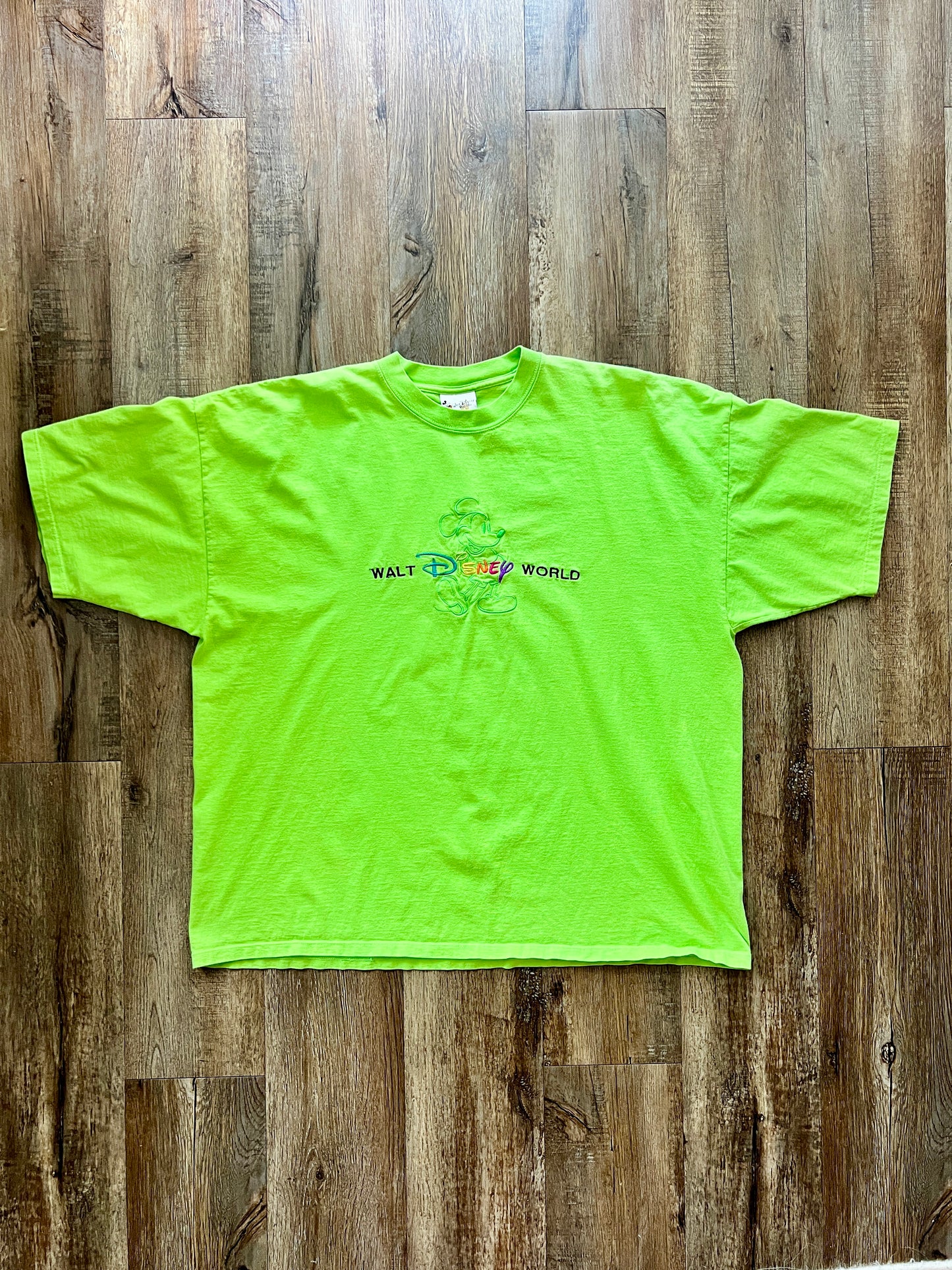 174 -Lime Green Embroidered Mickey WDW Tee - 2X