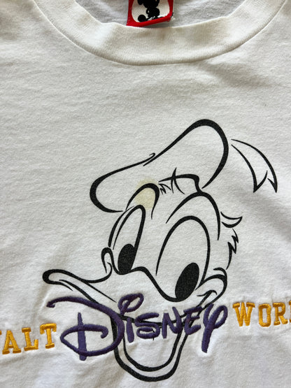 178 -White Embroidered Donald Duck WDW Tee - XL