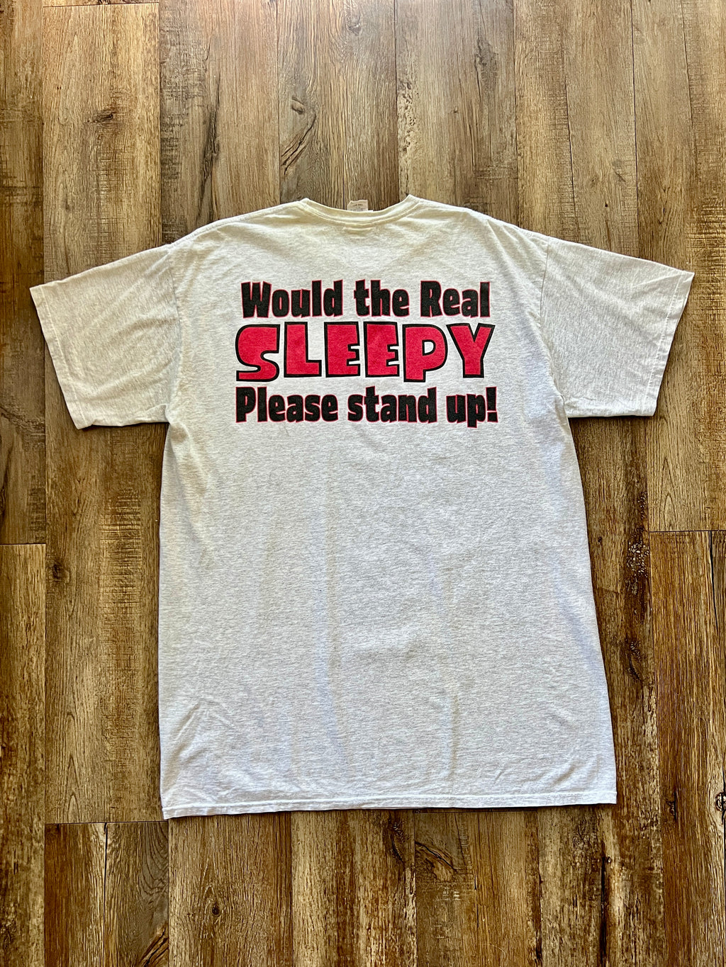 181 -Heather Grey Would The Real Sleepy Please Stand Up Sleep Shirt - OSFA