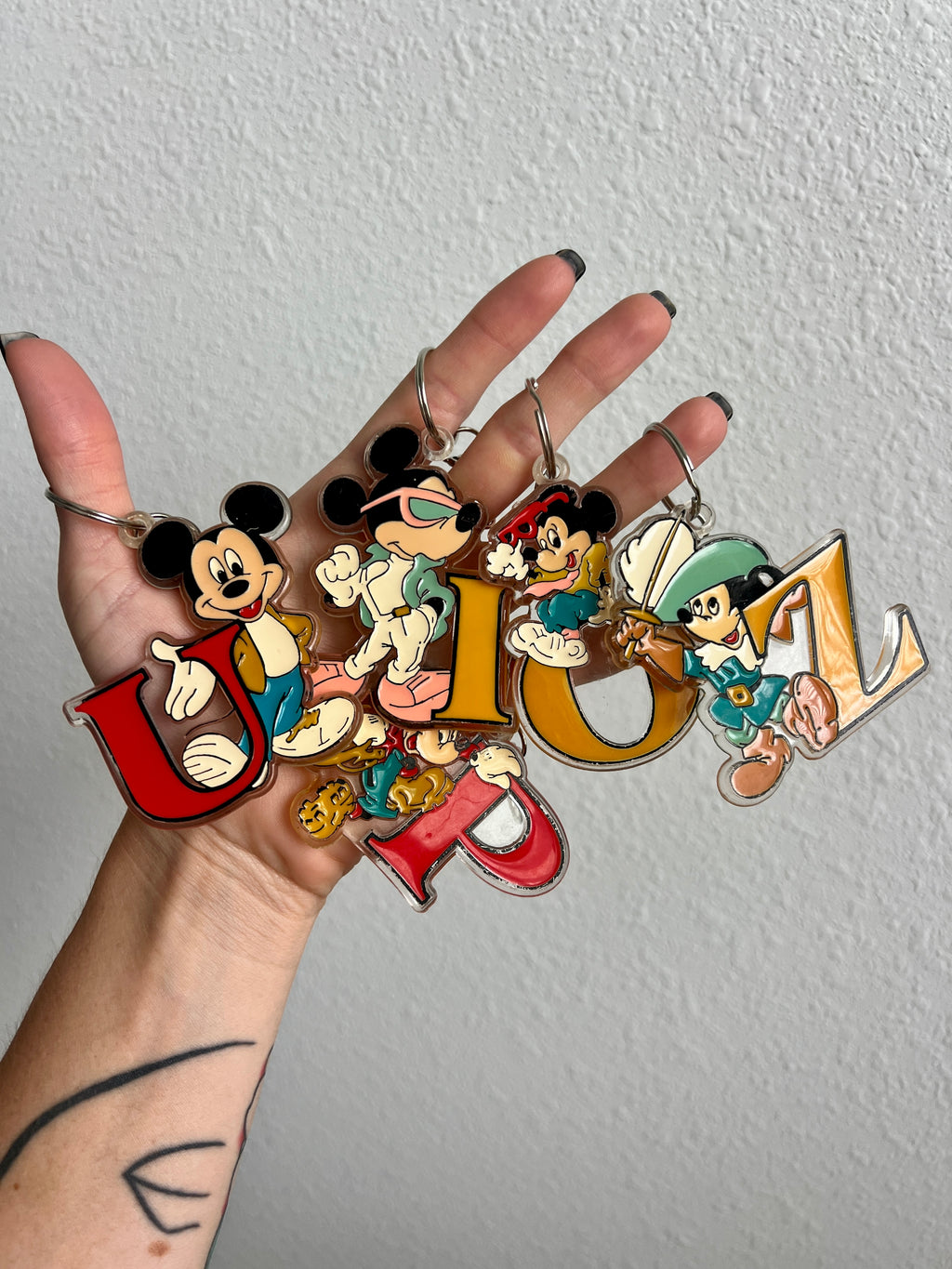 Large Mickey Initial Acrylic Keychains