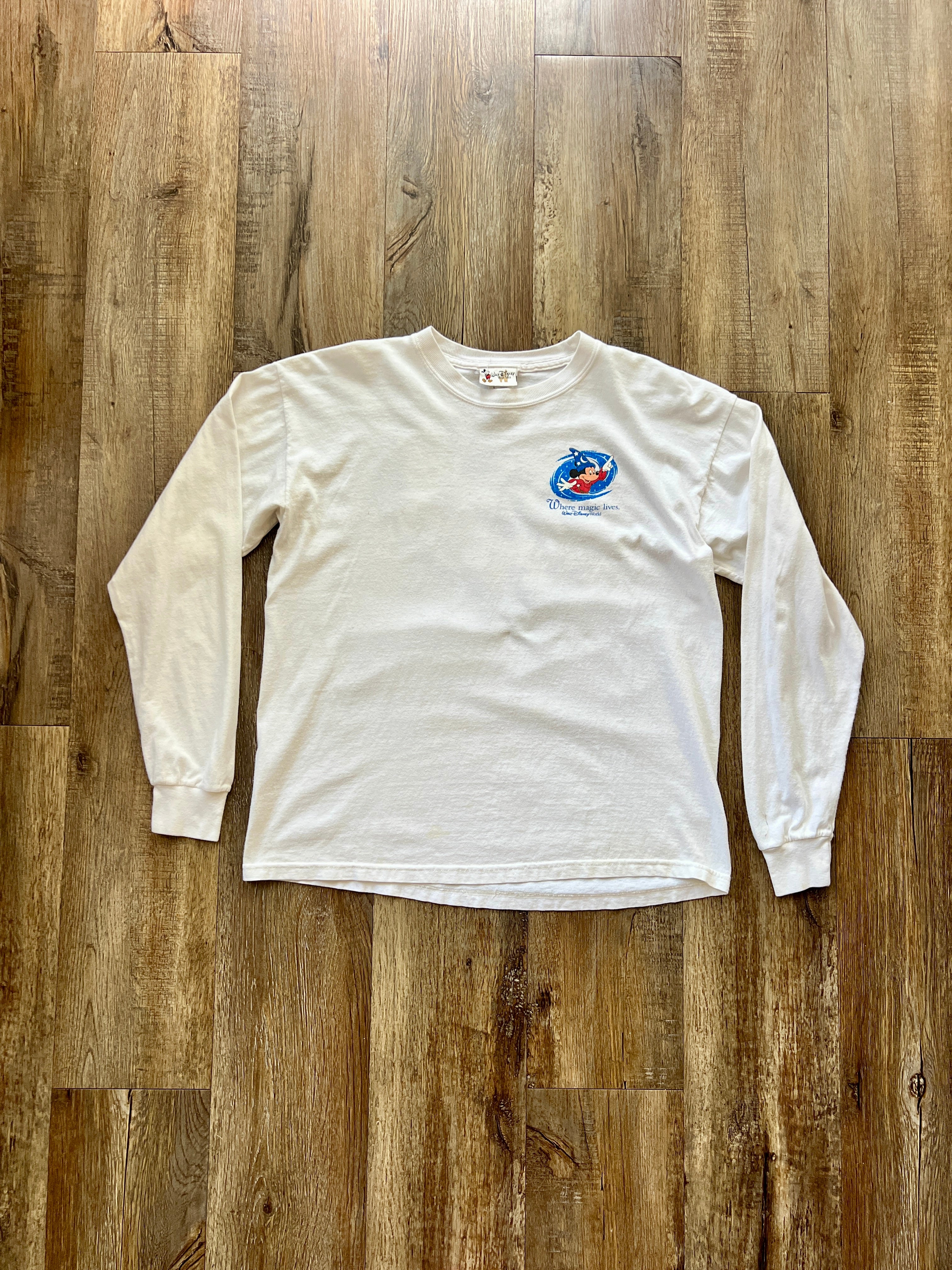 189 -White Sorcerer Mickey Where Magic Lives WDW Longsleeve - L