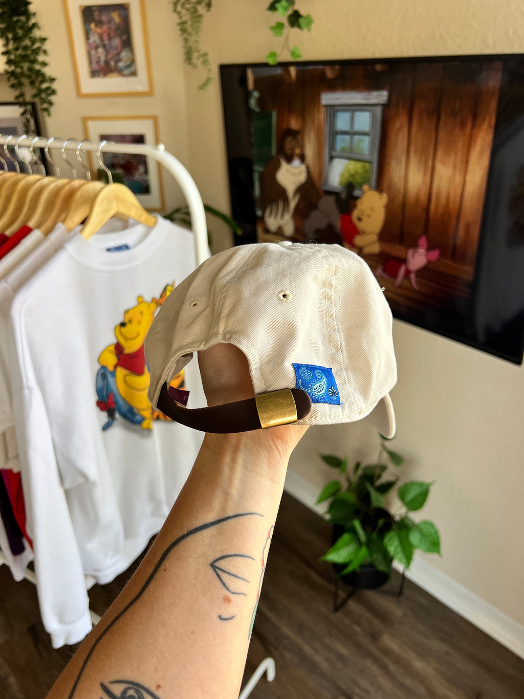86 -Tan Beige WTP Leather Strap Hat