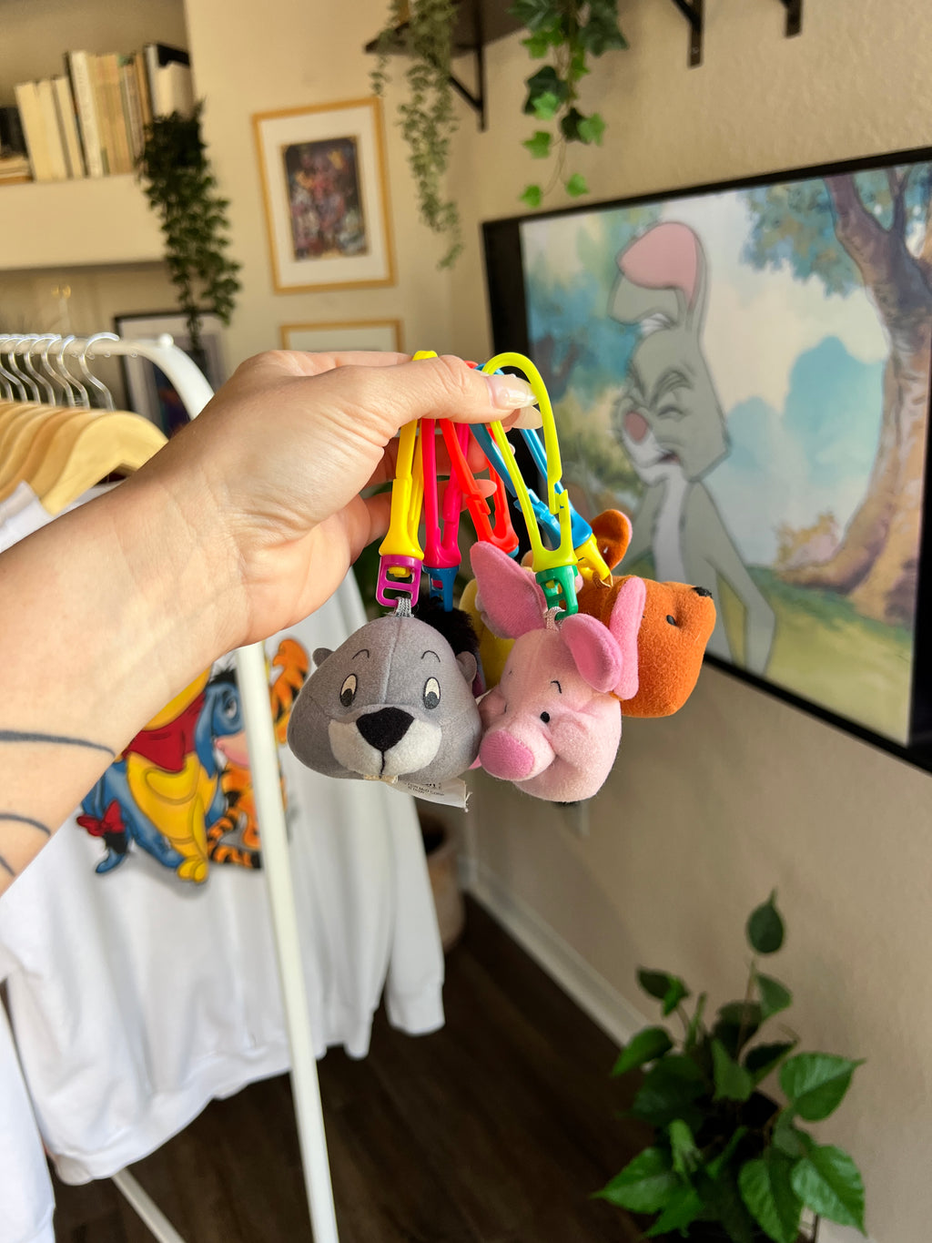 85 -Rabbit, Eeyore, Piglet, Roo, Gopher Plush Keychains
