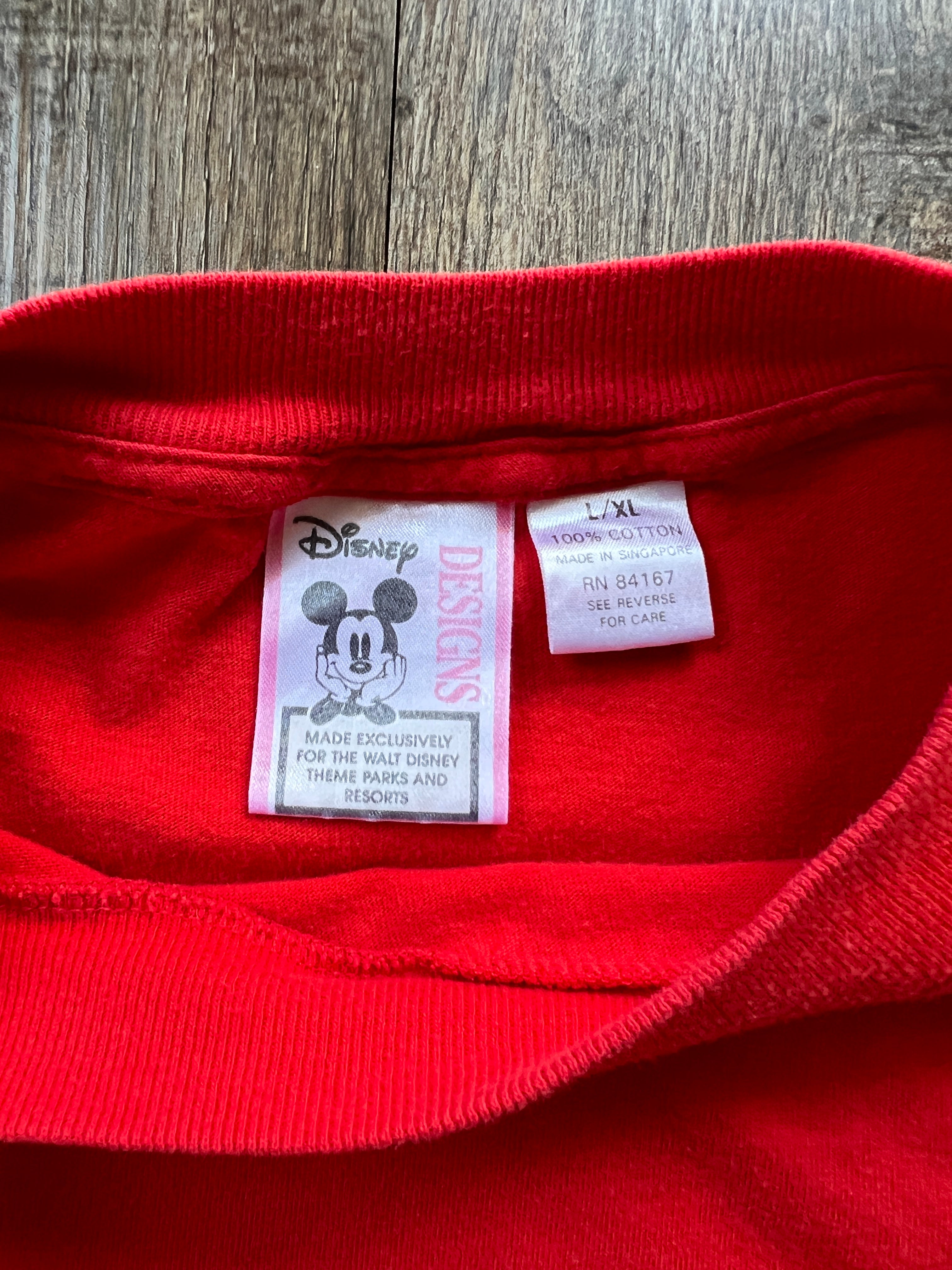 65 - Red Tigger & Pooh Embroidered Pocket Tee - L/XL