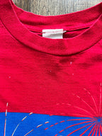66 - Red Red Pooh & Piglet Fireworks Shirt - XL