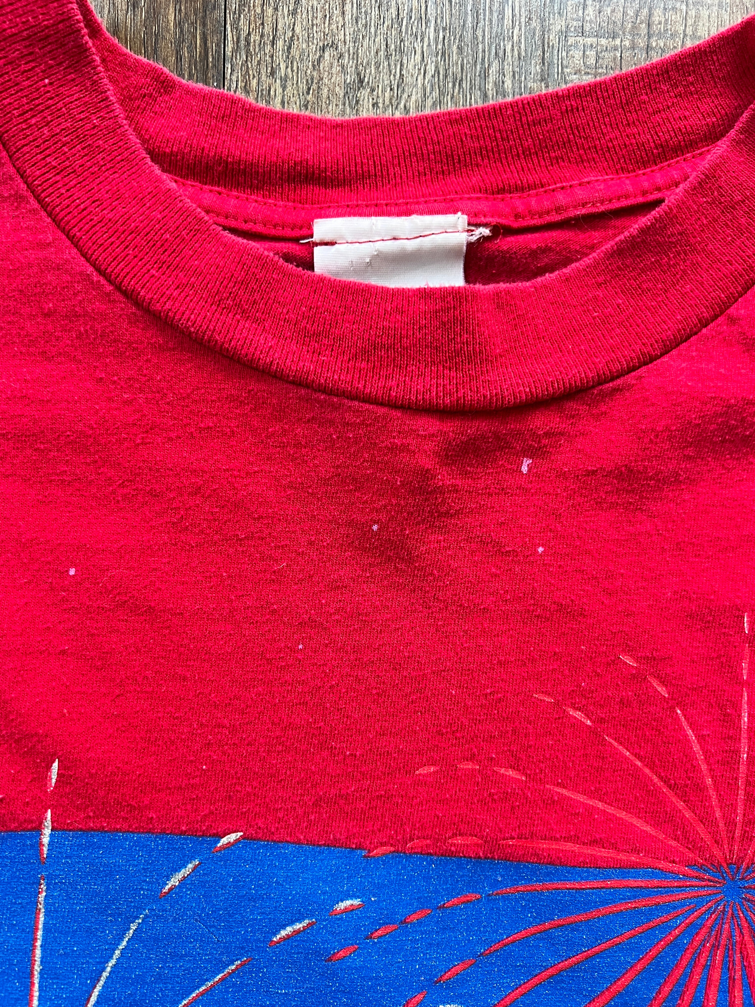 66 - Red Red Pooh & Piglet Fireworks Shirt - XL