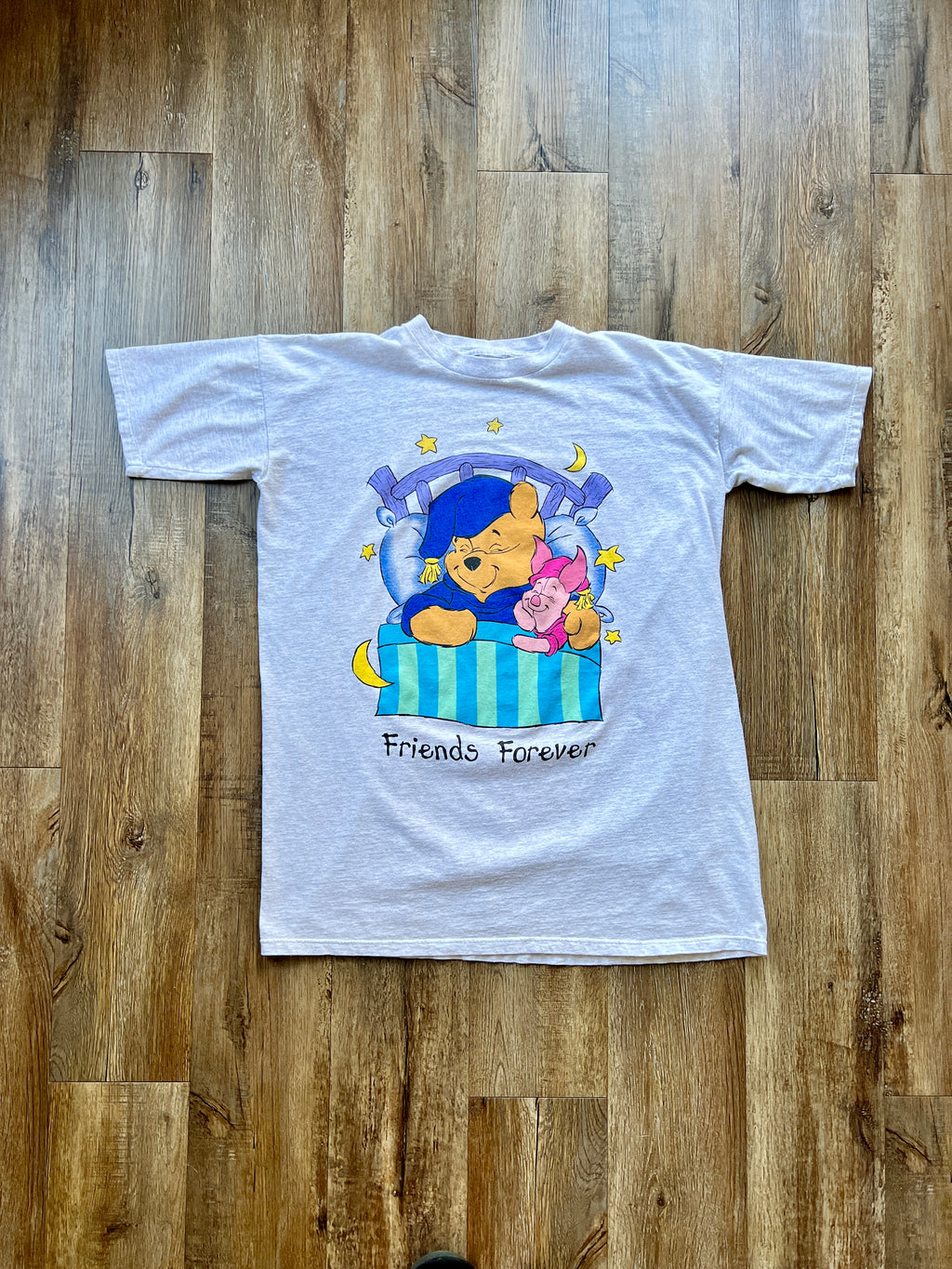 71 -Heather Grey Friends Forever Pooh & Piglet Sleep Shirt - OSFA