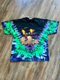 1170 -Green, Purple, & Black Tie-Dye The Mummy No Soul Survives Shirt - XL