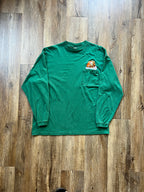73 -Forest Green Tigger Snowballs Embroidered Long Sleeve - XL
