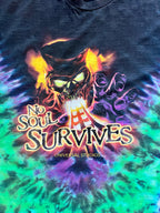 1170 -Green, Purple, & Black Tie-Dye The Mummy No Soul Survives Shirt - XL