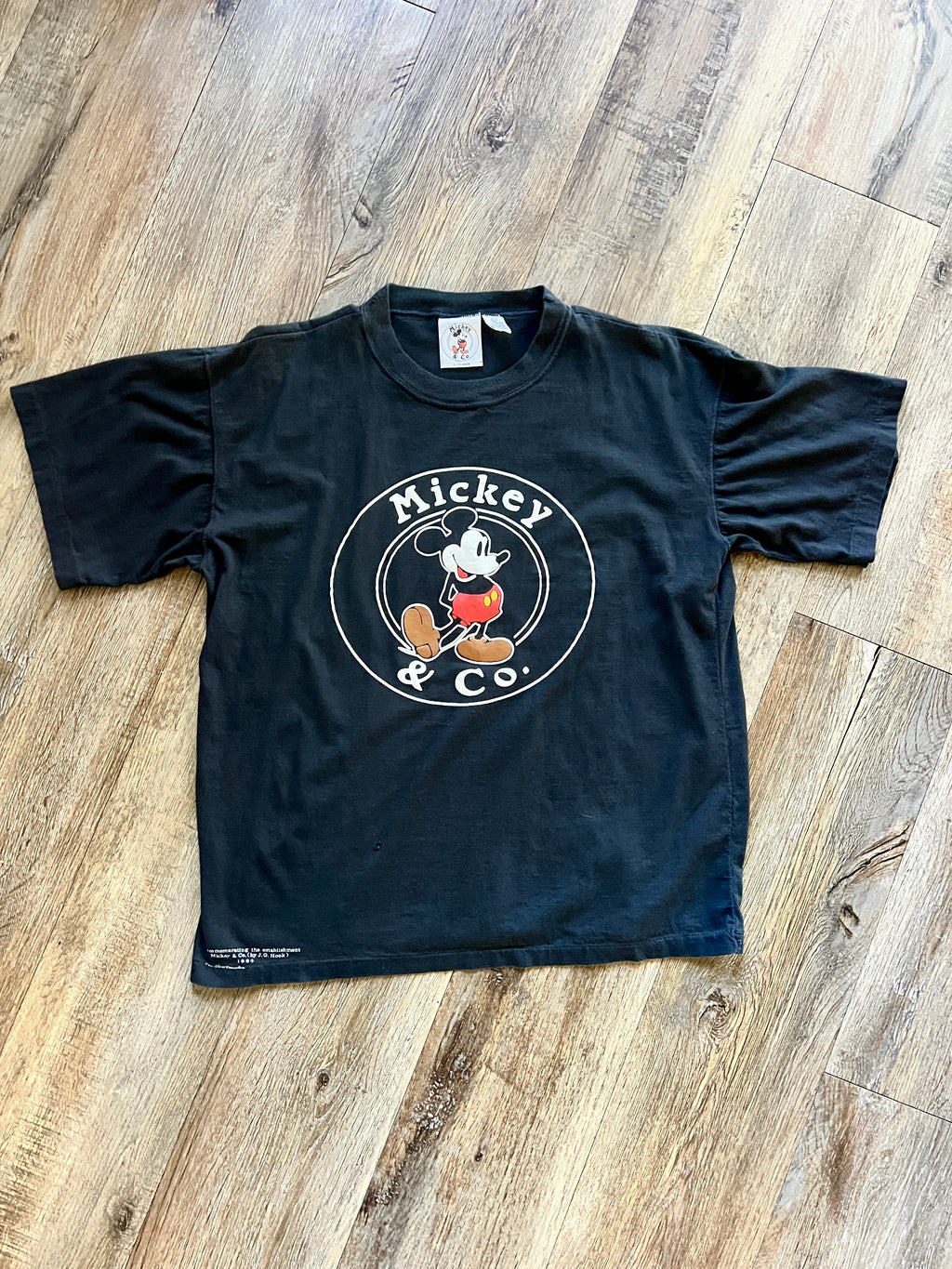 1153 -Black Mickey & Co Large Logo Shirt - L