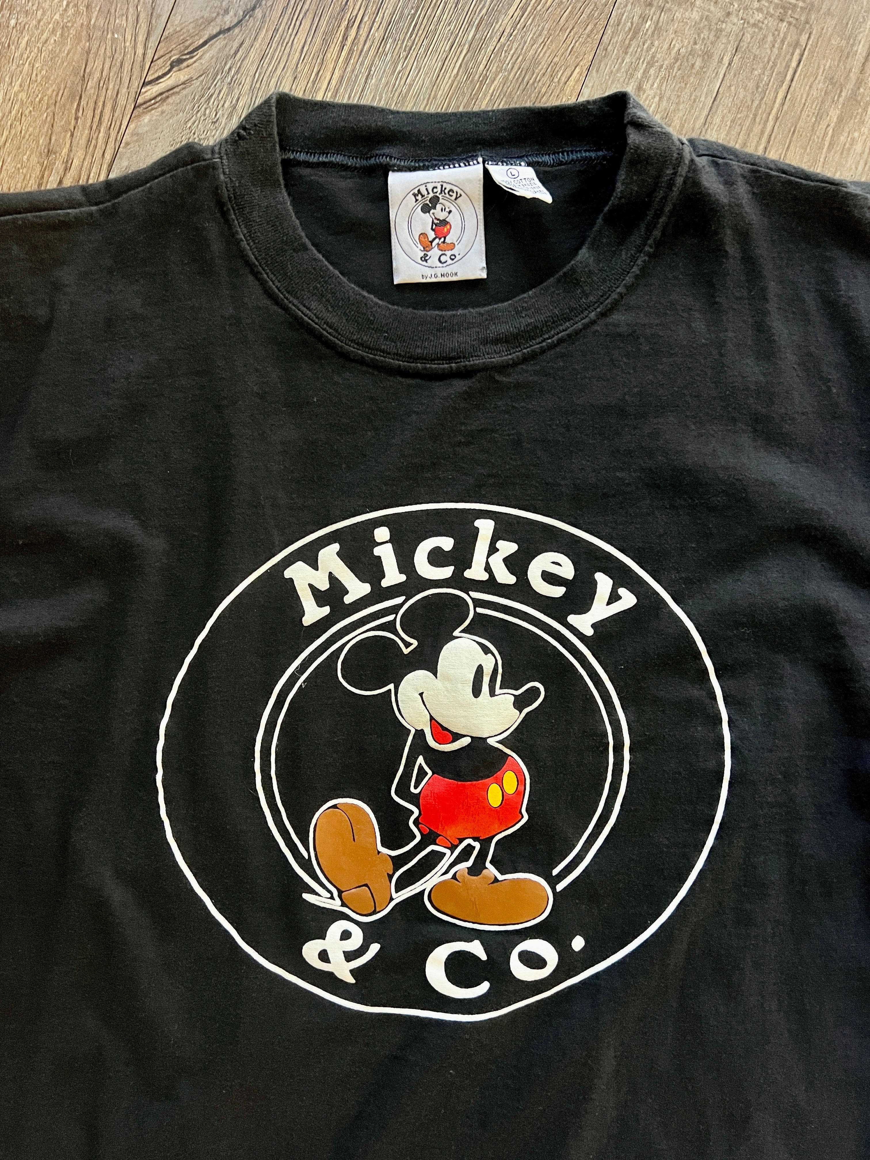 1153 -Black Mickey & Co Large Logo Shirt - L