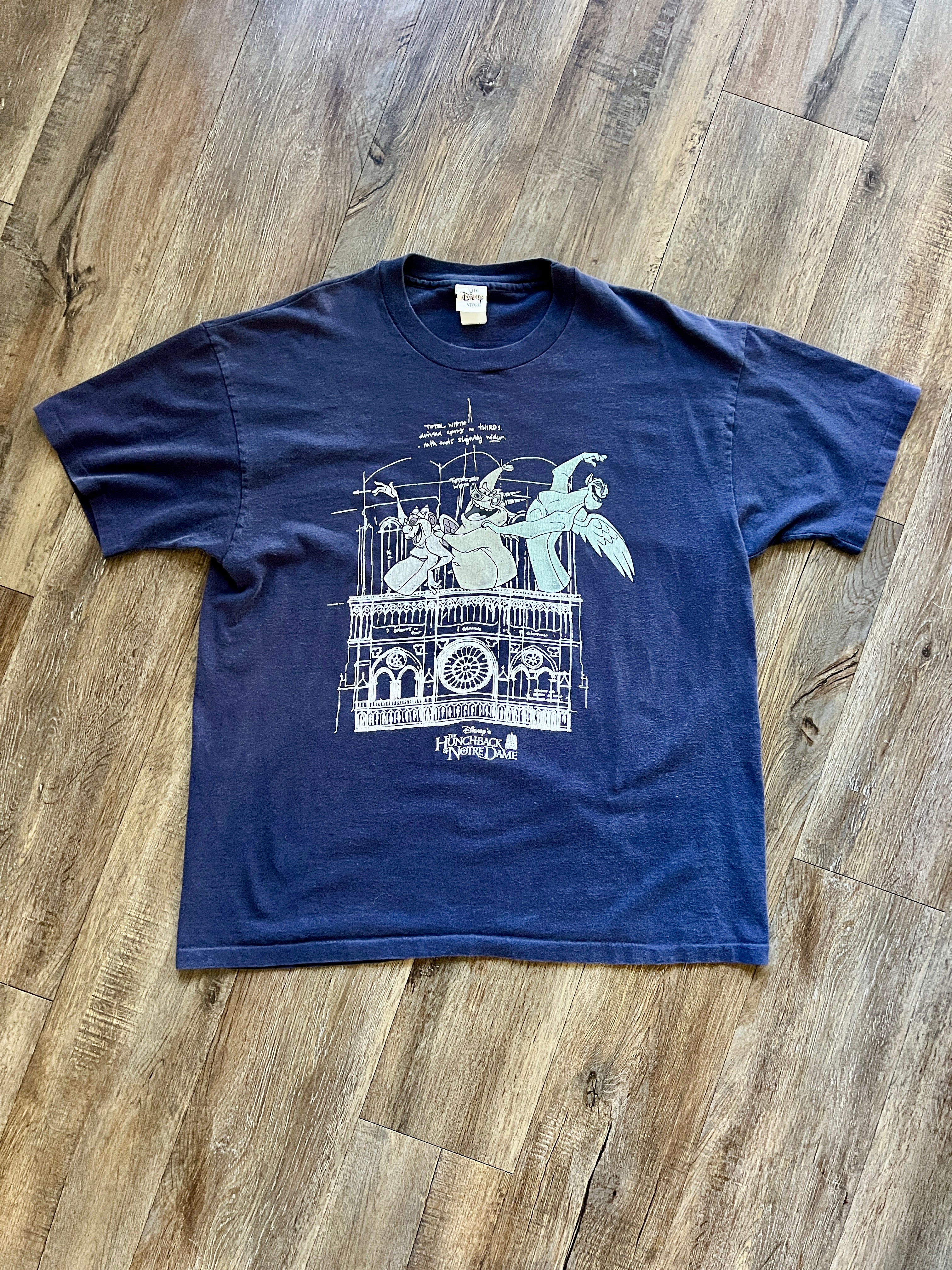 1154 -Navy Hunchback of Notre Dame Living on the Edge Gargoyle Shirt - XL