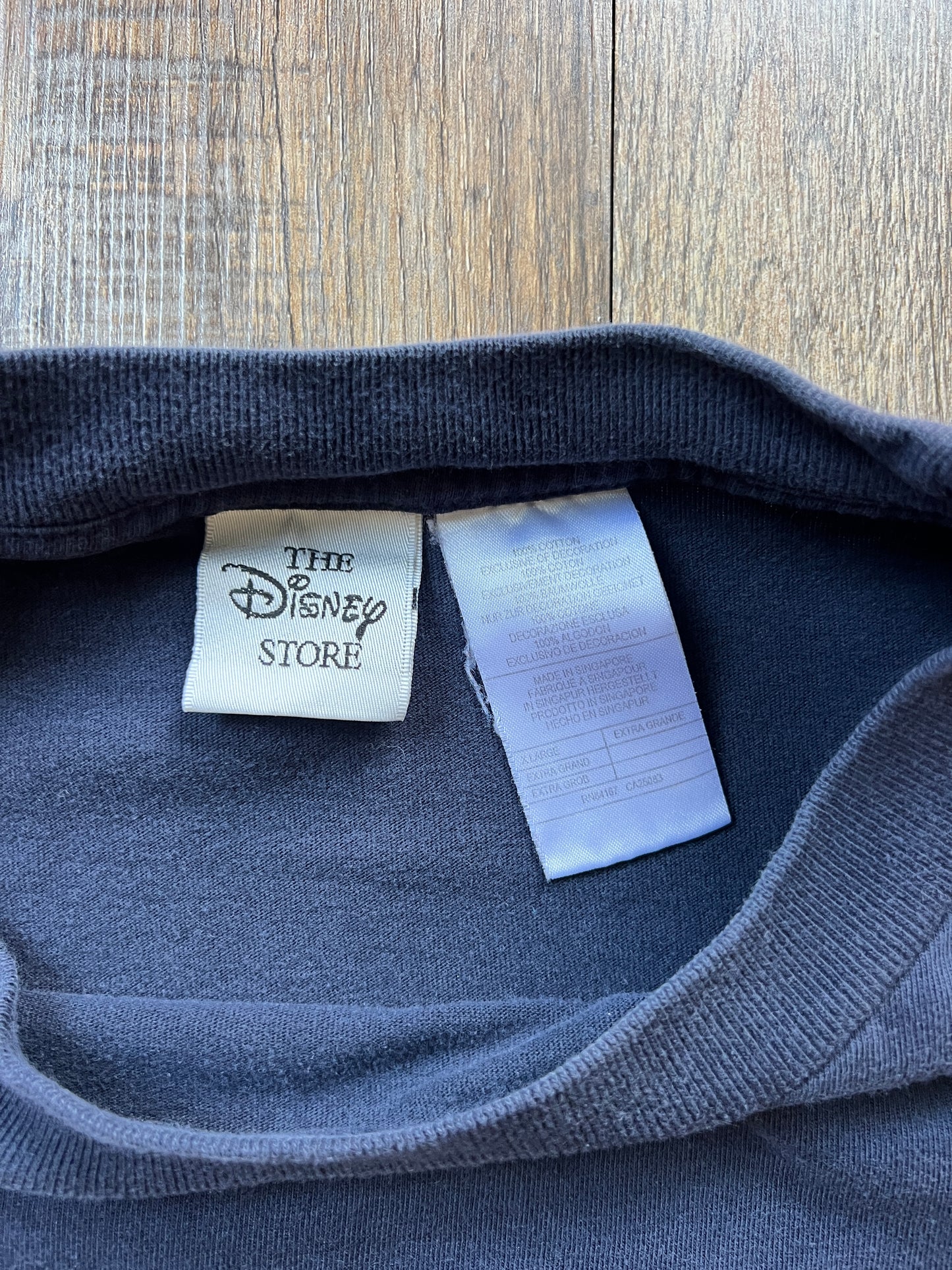 79 -Navy Bouncing Tigger & Eeyore Embroidered Pocket Tee - XL