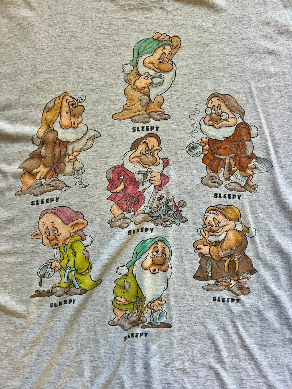 1158 -Grey Seven Dwarfs Will The Real Sleepy Please Stand Up Sleep Shirt - OSFA
