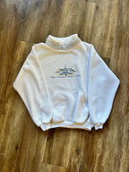 1161 -Grey & White Embroidered Walt Disney World Tour 4 Parks Logo Tie-Neck Pullover - S