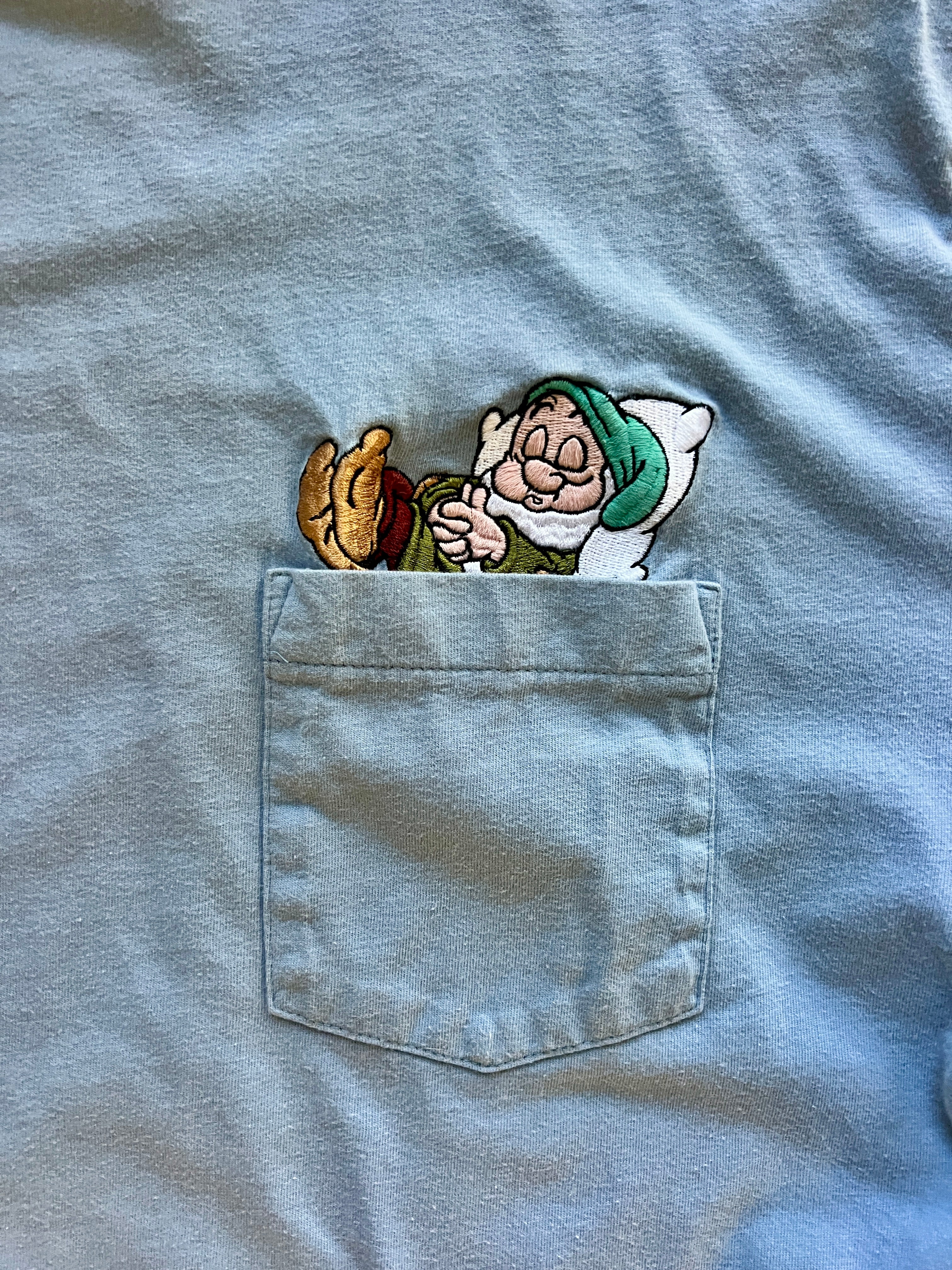 1162 -Blue Embroidered Sleepy Napping Pocket Shirt - XL