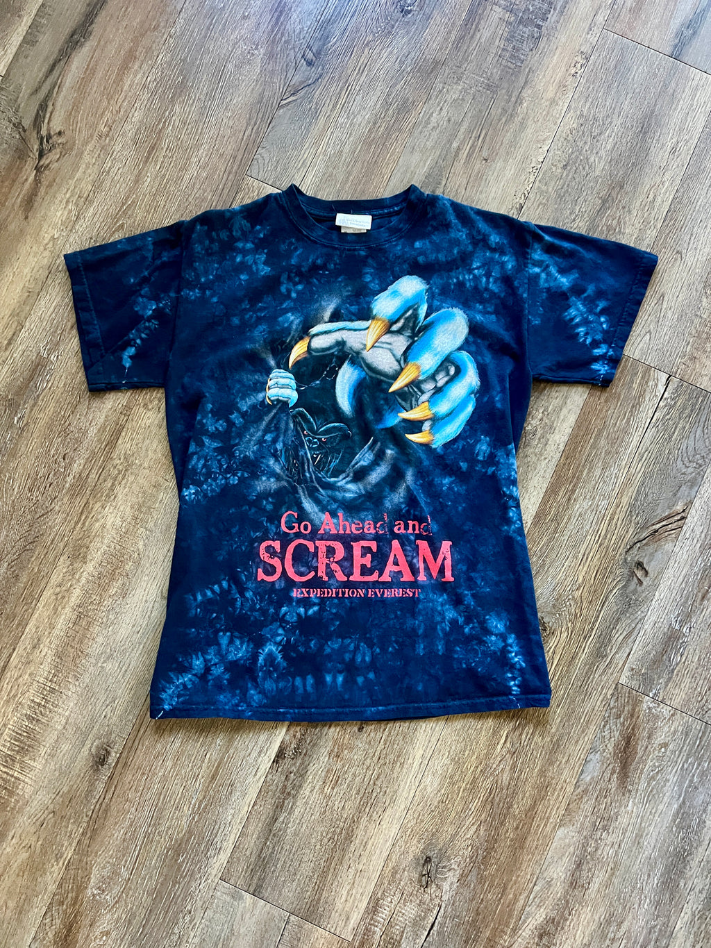 1164 -Blue Tie-Dye Expedition Everest Yeti Go Ahead & Scream Shirt - M