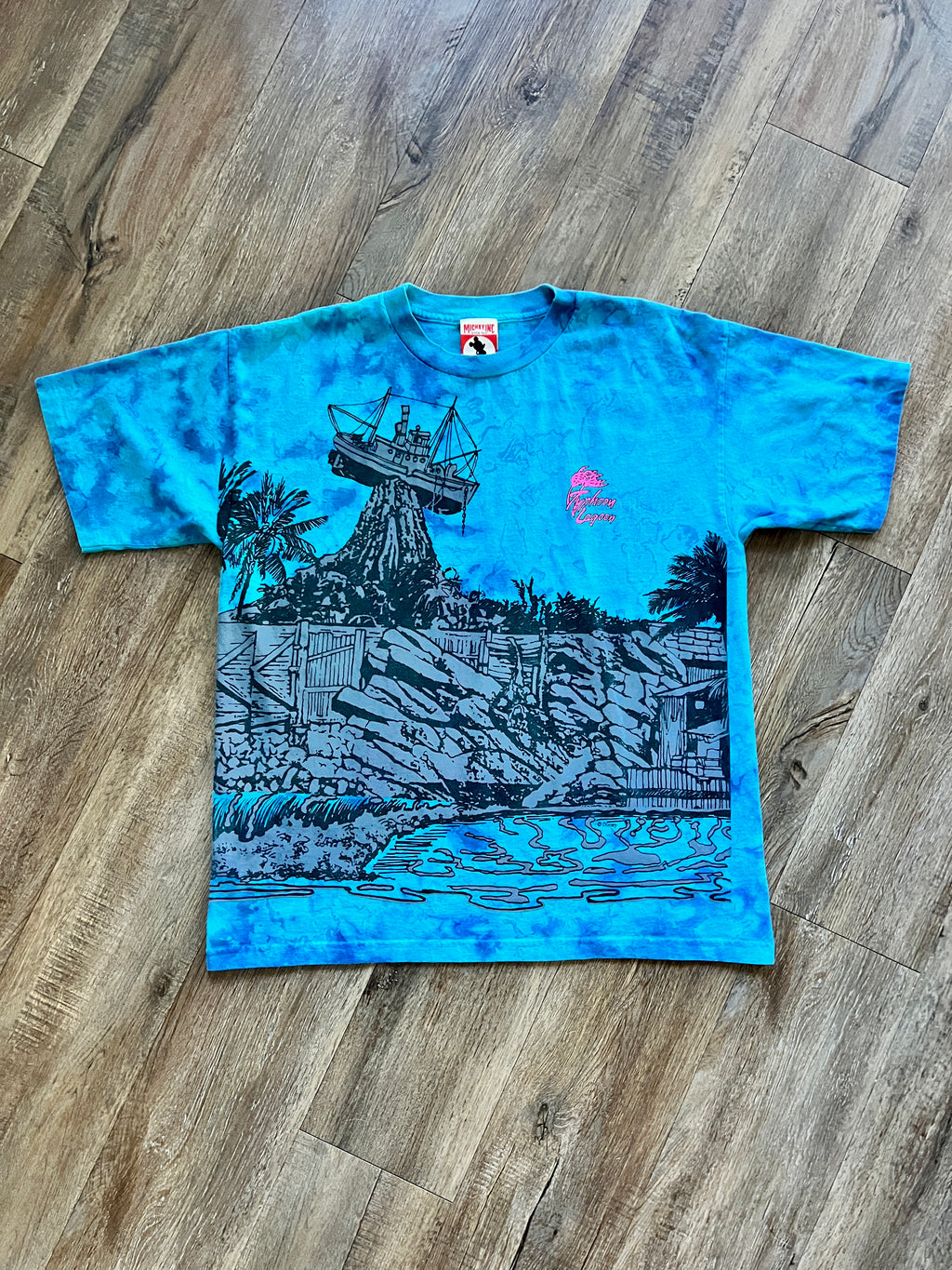 1165 -Blue Tie-Dye Typhoon Lagoon Typhoon Tilly Shirt - XL