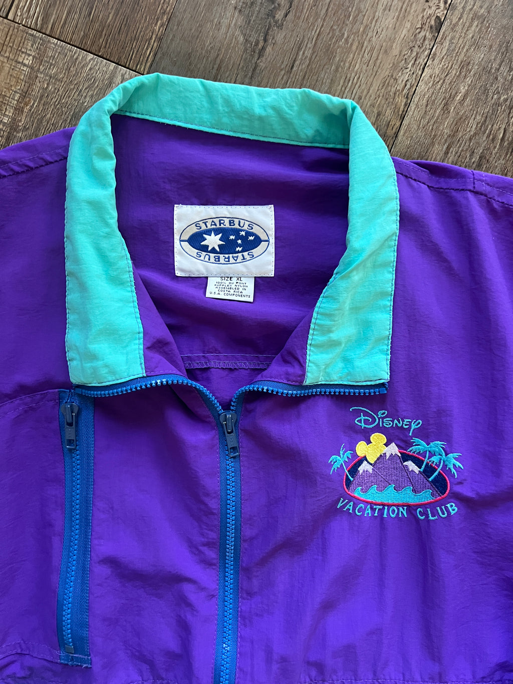 1169 -Teal, Blue, & Purple Embroidered DVC Starbus Windbreaker - XL
