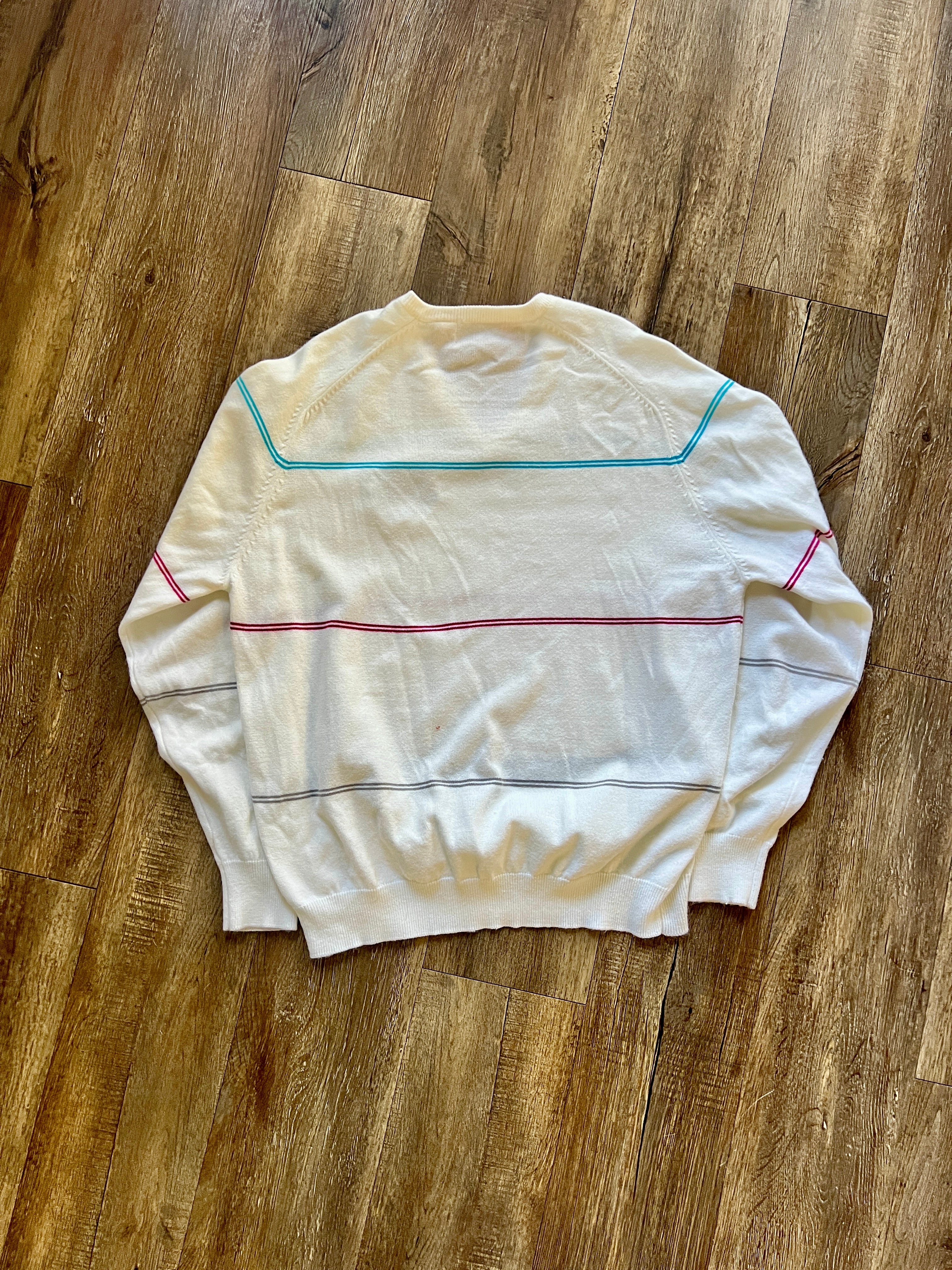 1171 -White Striped Embroidered Oldsmobile Scramble - XL