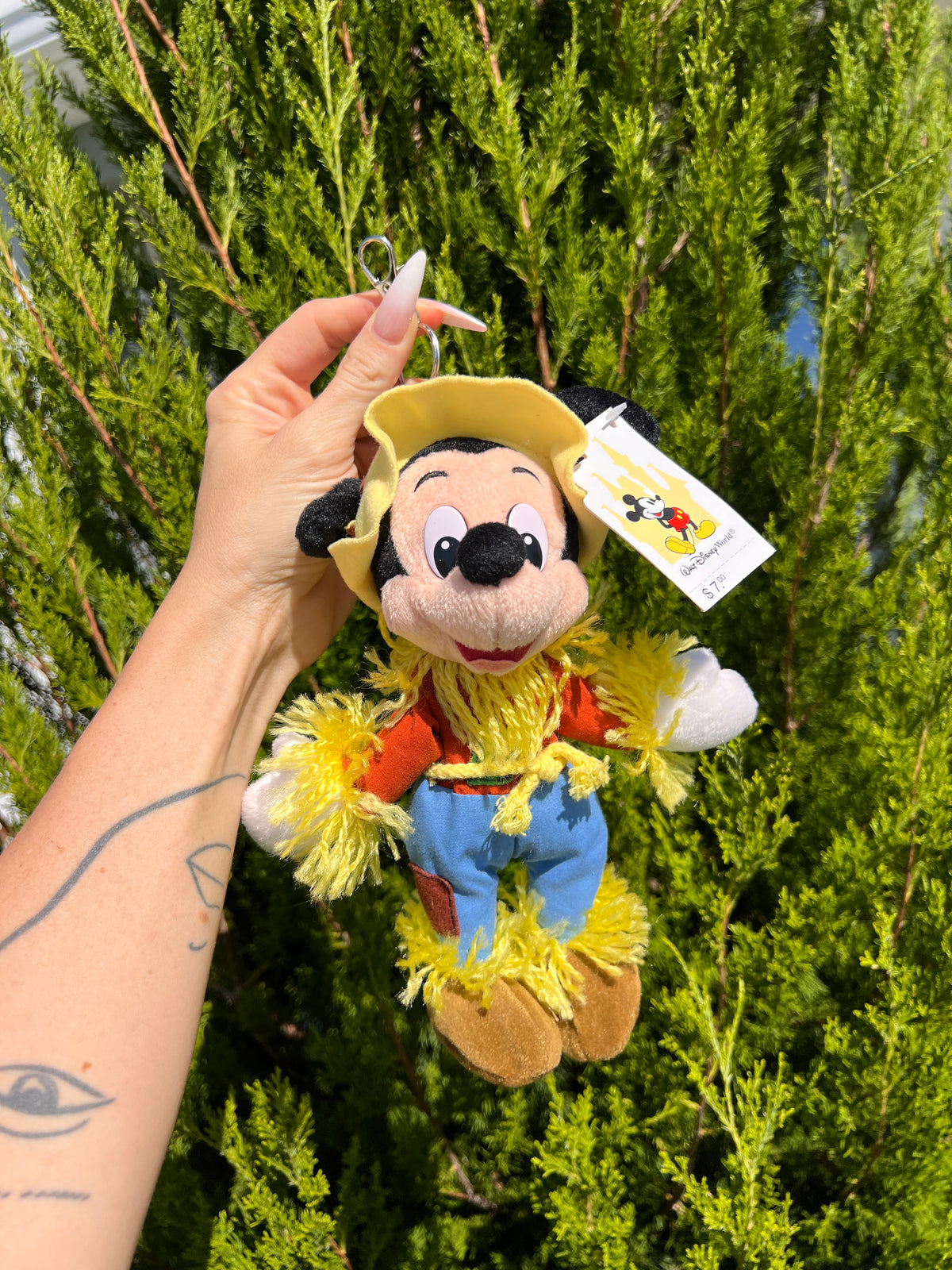 Scarecrow Mickey Disney Store Plush Keychain
