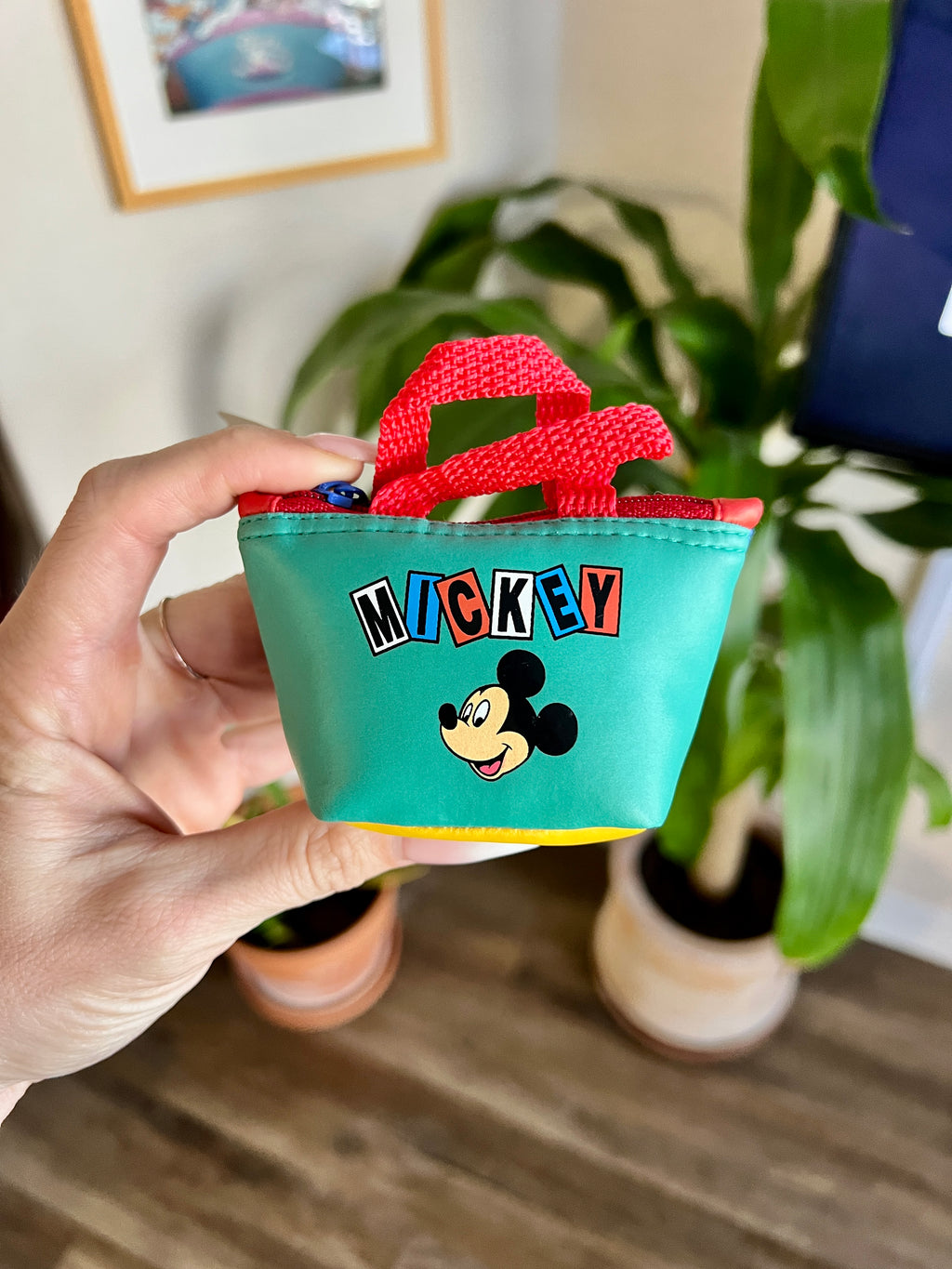 NWT Mickey & Friends Zip-Top Bag Keychain