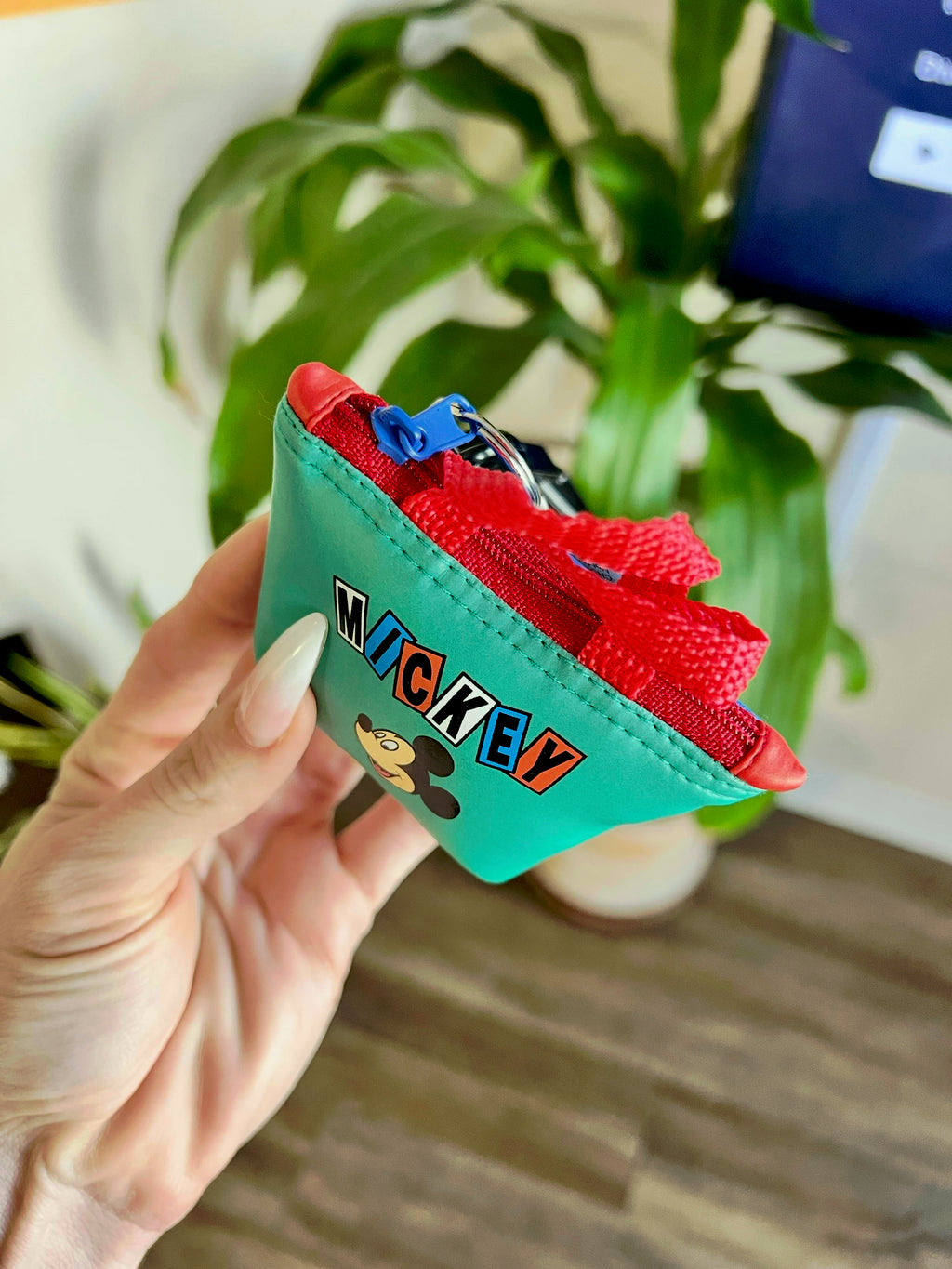 NWT Mickey & Friends Zip-Top Bag Keychain