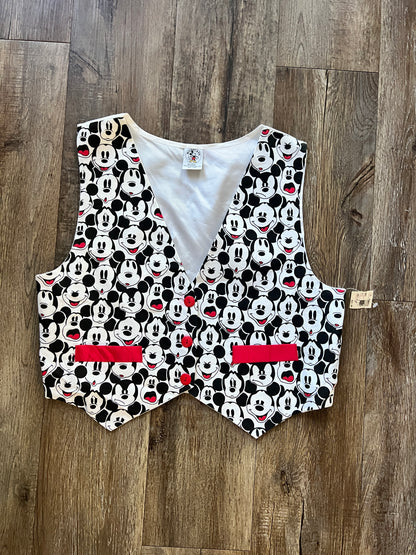 624 - Red, Black, & White Mickey Face Vest - M