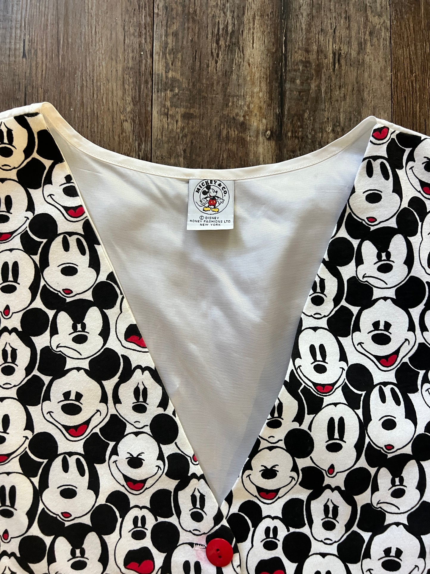 624 - Red, Black, & White Mickey Face Vest - M