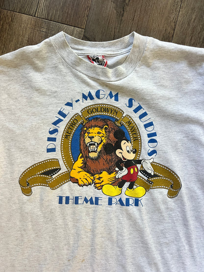 631 - Heather Grey MGM Studios Theme Park Logo & Mckey Tee - L
