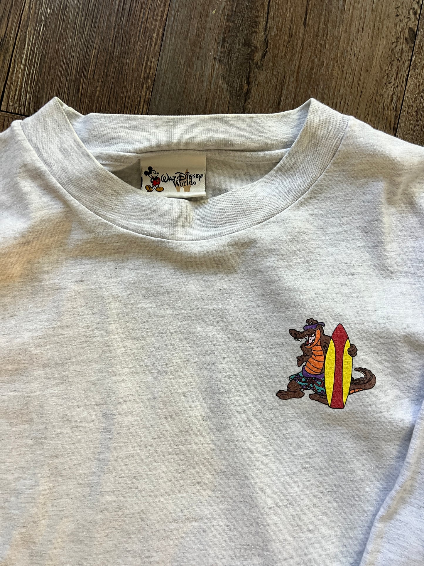 632 -Heather Grey Typhoon Lagoon Surfboard Logo Long Sleeve