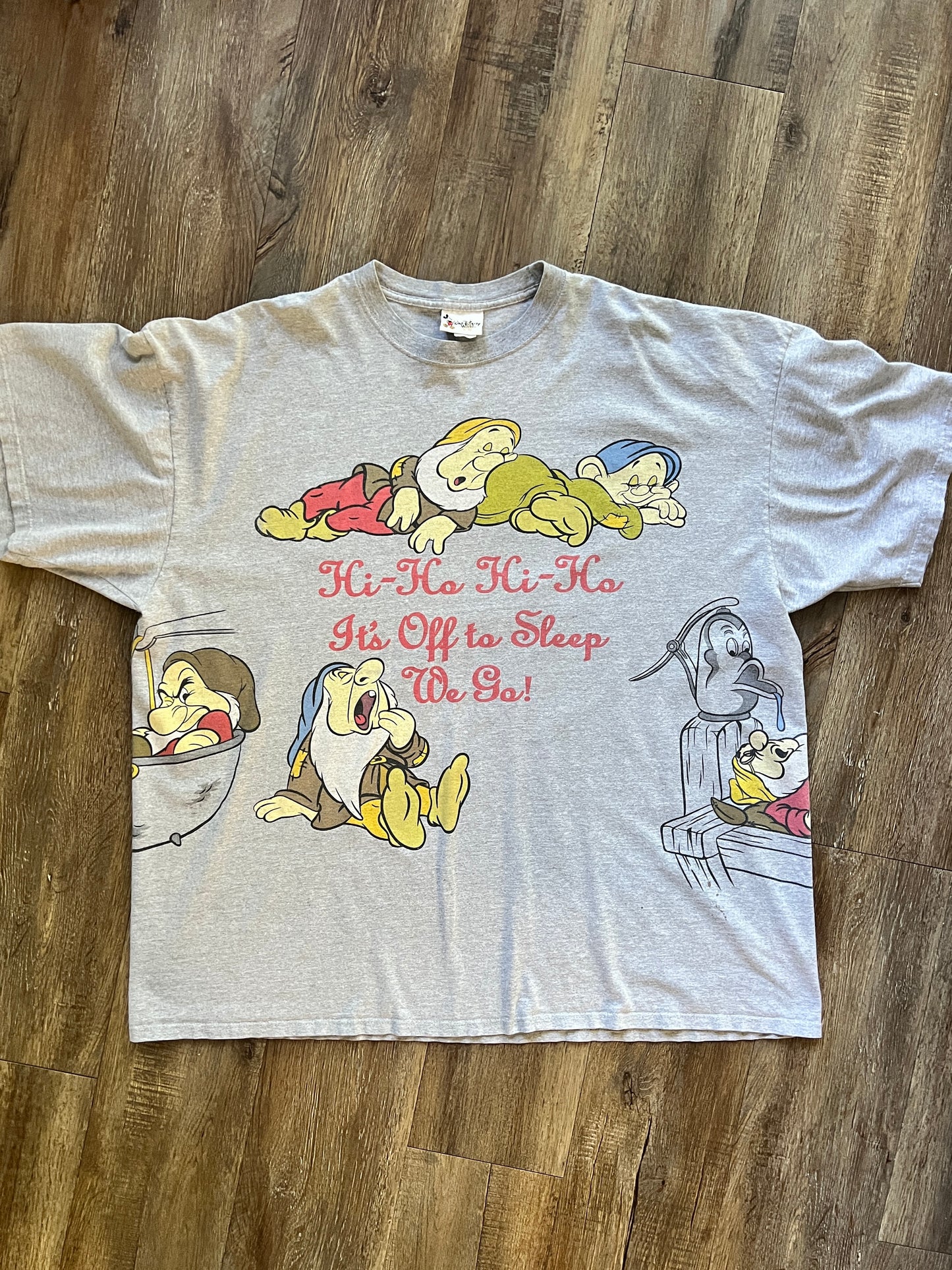 635 -Heather Grey Seven Dwarfs Off to Sleep We Go Sleep Shirt - OSFA