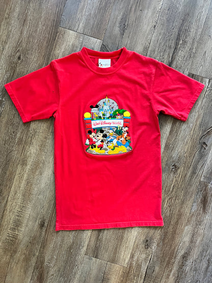 640 -Red Applique WDW Arches Tee - S