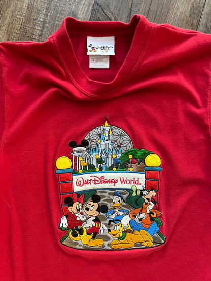 640 -Red Applique WDW Arches Tee - S