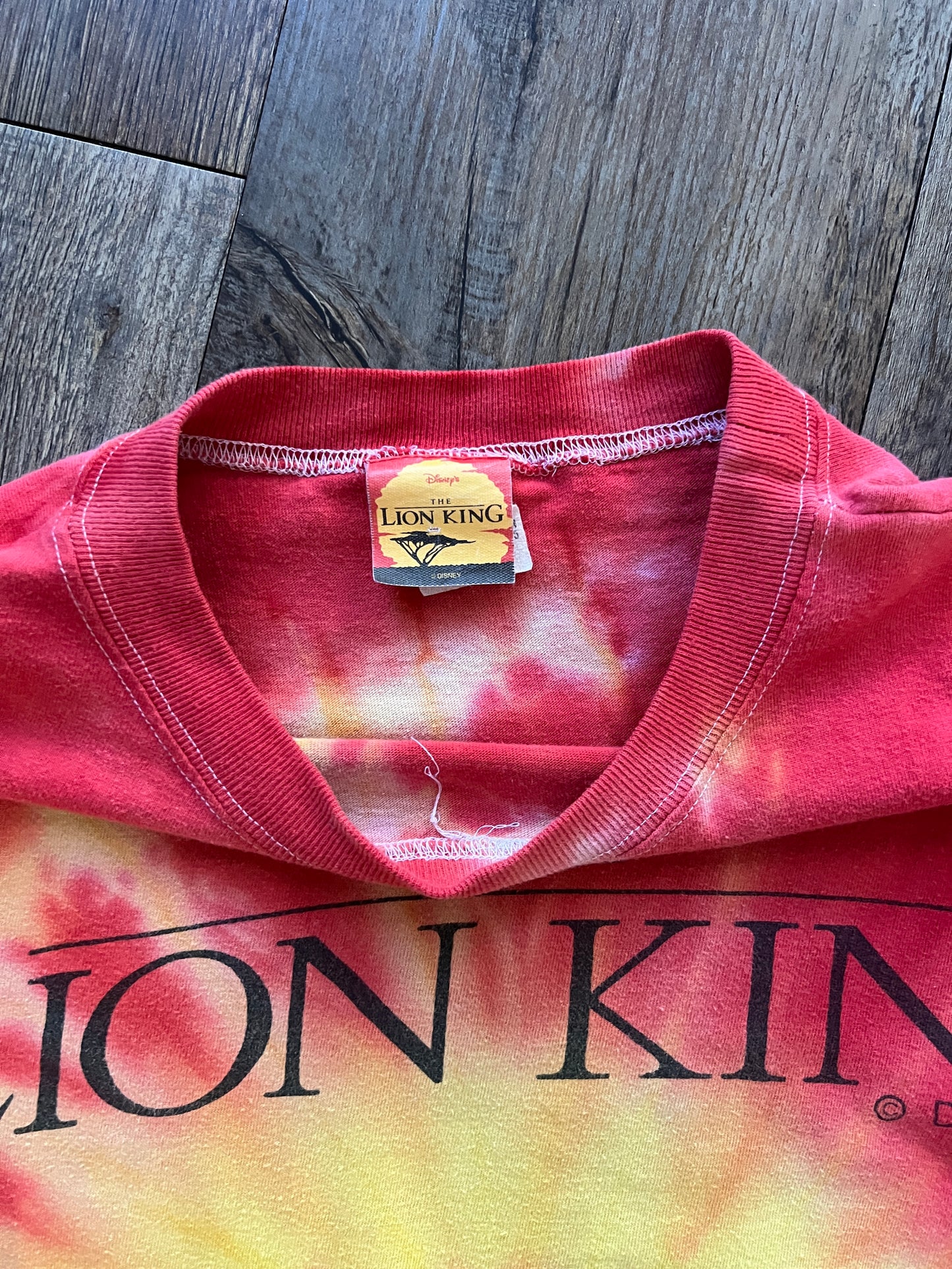 643 -Red & Yellow Tie-Dye The Lion King Sunset Tee - L