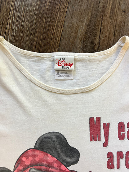 648 -White My Ears are Dragging Mickey with Goofy Slippers Sleep Shirt - OSFA