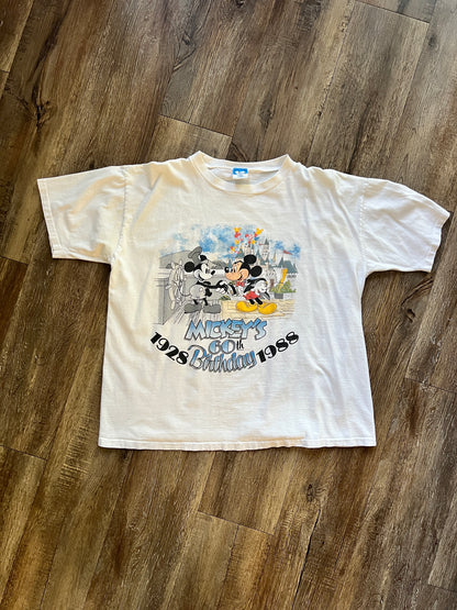 651 -White Mickey's 60th Birthday Tee - XL