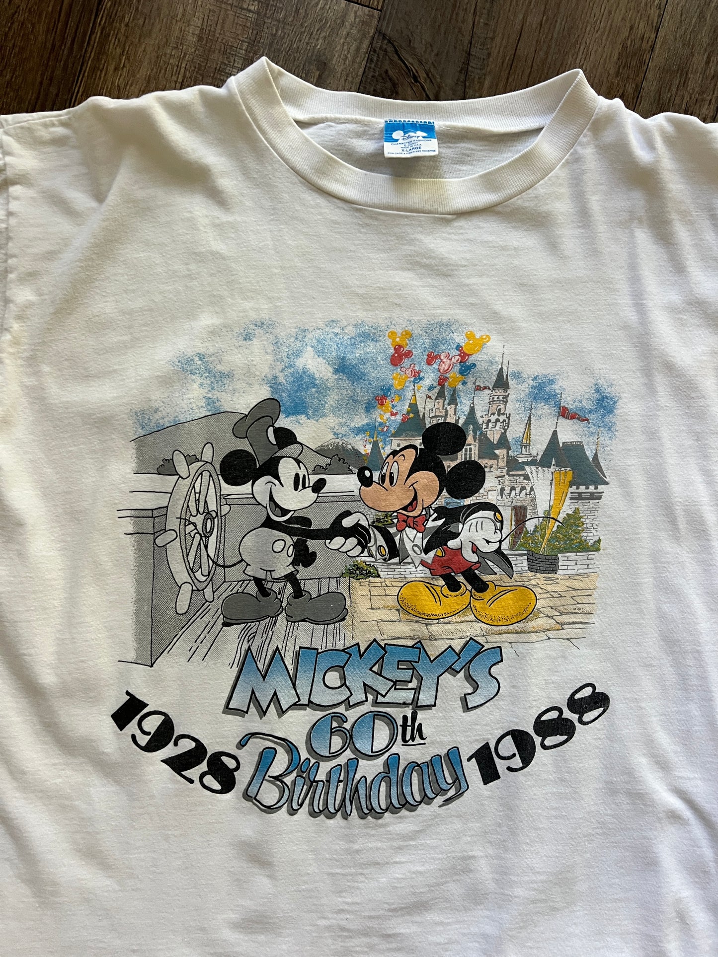 651 -White Mickey's 60th Birthday Tee - XL