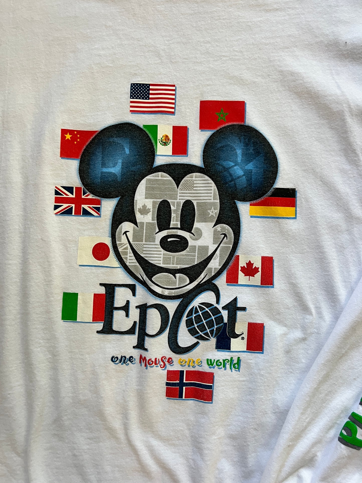 652 -White EPCOT One Mouse One World Long Sleeve - 2X