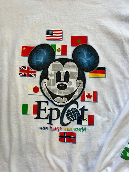 652 -White EPCOT One Mouse One World Long Sleeve - 2X
