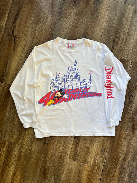 654 -White 40 Years of Adventure Indiana Jones Disneyland Long Sleeve - OSFA