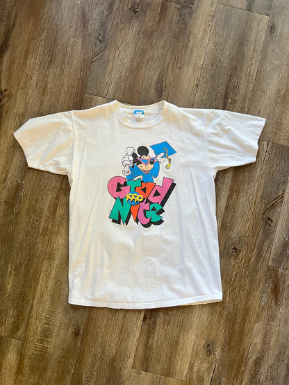 655 -White Grad Nite 1990 Tee - L