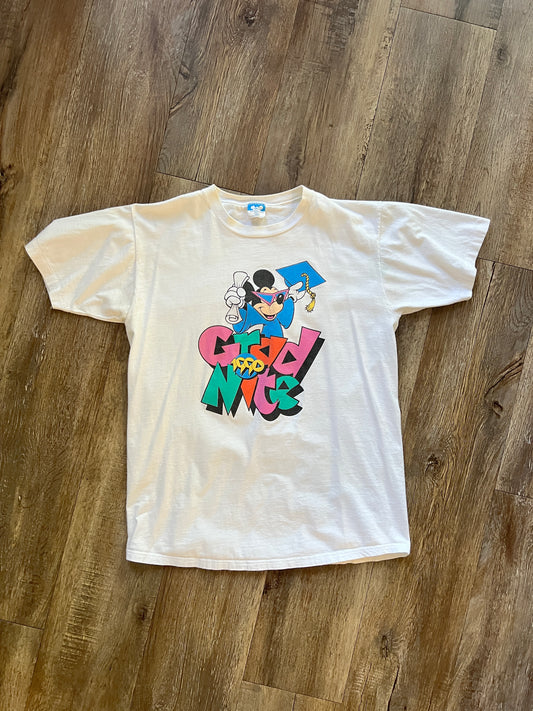 655 -White Grad Nite 1990 Tee - L