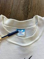 657 - White Goofy Head Letter Crewneck - OSFA